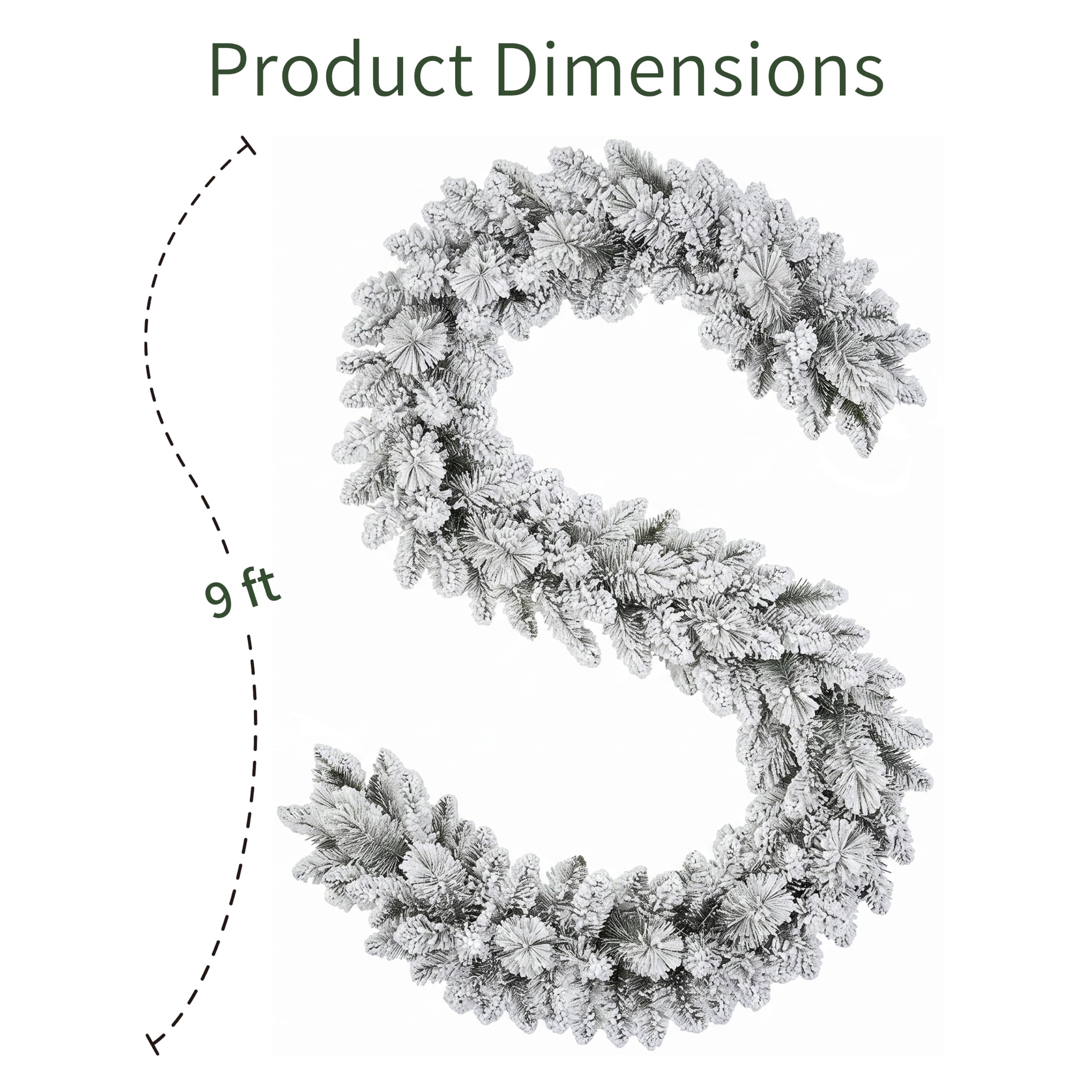 Puleo International garland shown with ruler to show 9ft length for correct sizing