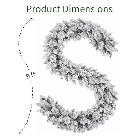 Puleo International garland shown with ruler to show 9ft length for correct sizing