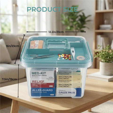 Pulseplay lifestyle image of box on table ready for first-aid or crafting needs