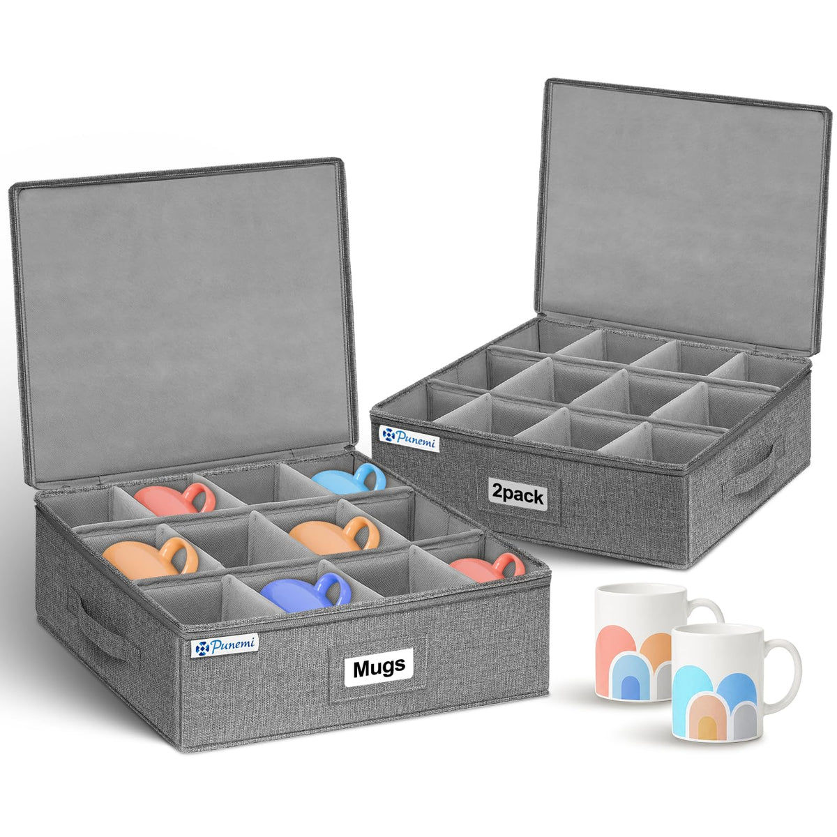 punemi front view showing hard-shell mug case protecting drinkware