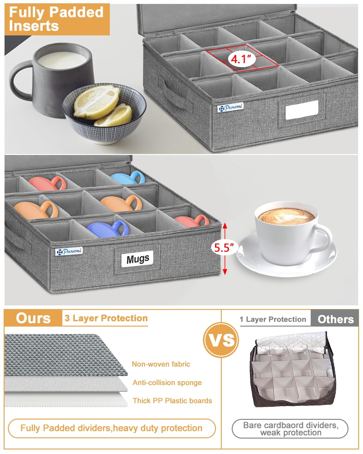 punemi mug placed inside compartment showing fit and capacity