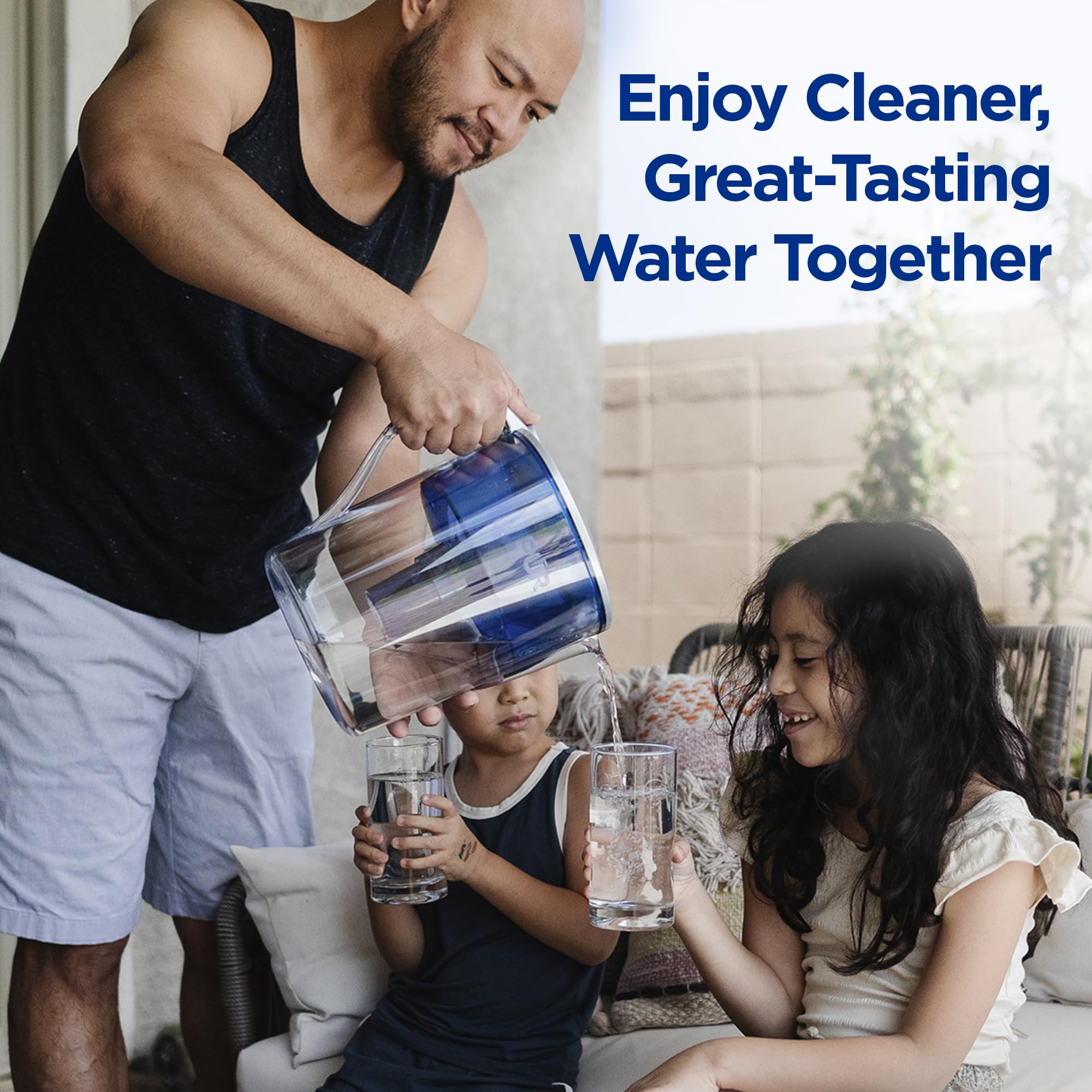 PUR four-pack arrangement highlighting value and continuous filtration supply