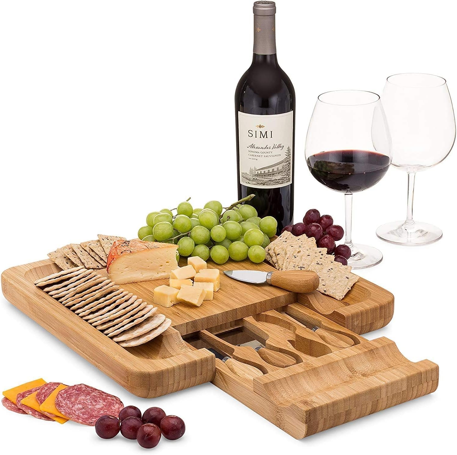 Purawood front view of charcuterie board showcasing full platter and premium look