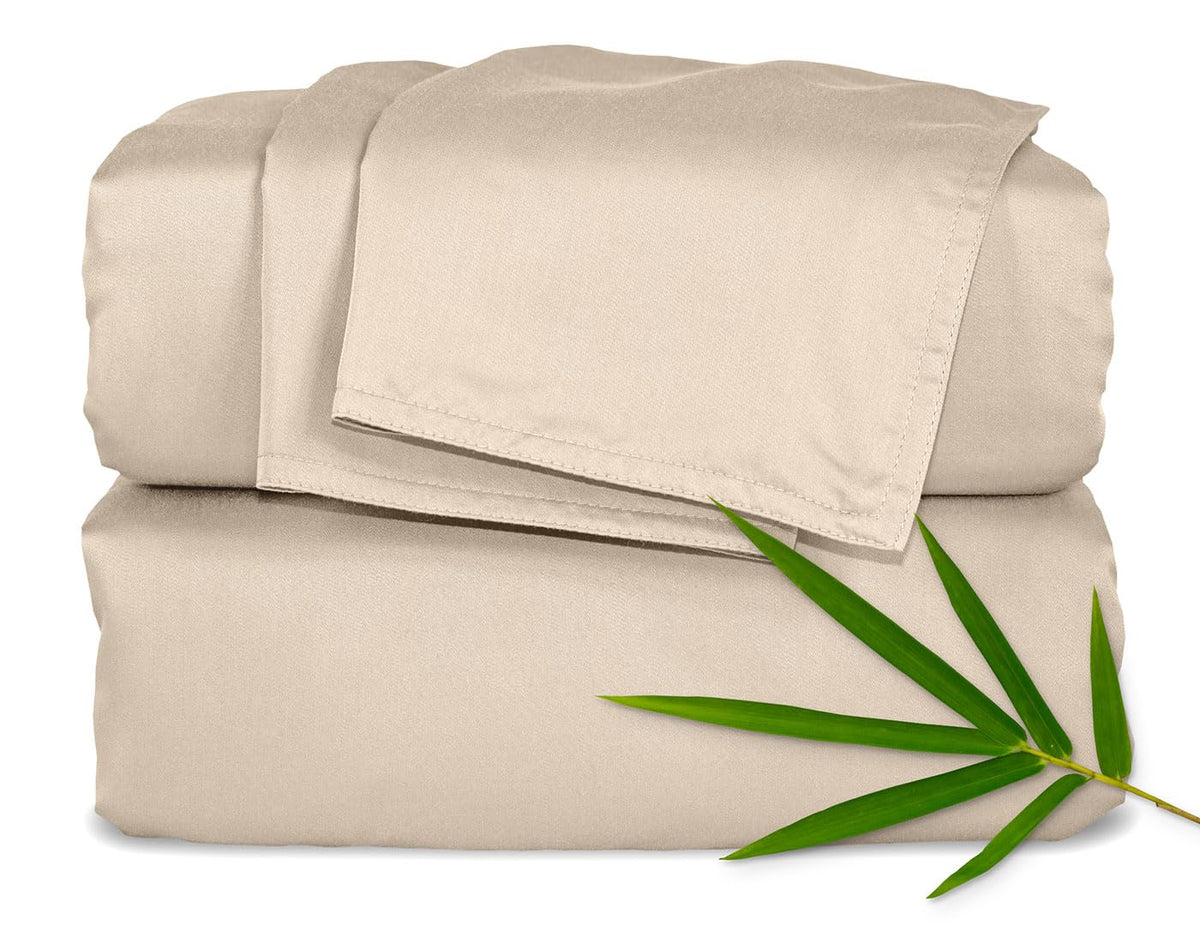 Pure Bamboo front packaging showing queen almond set and clear product labeling for quality