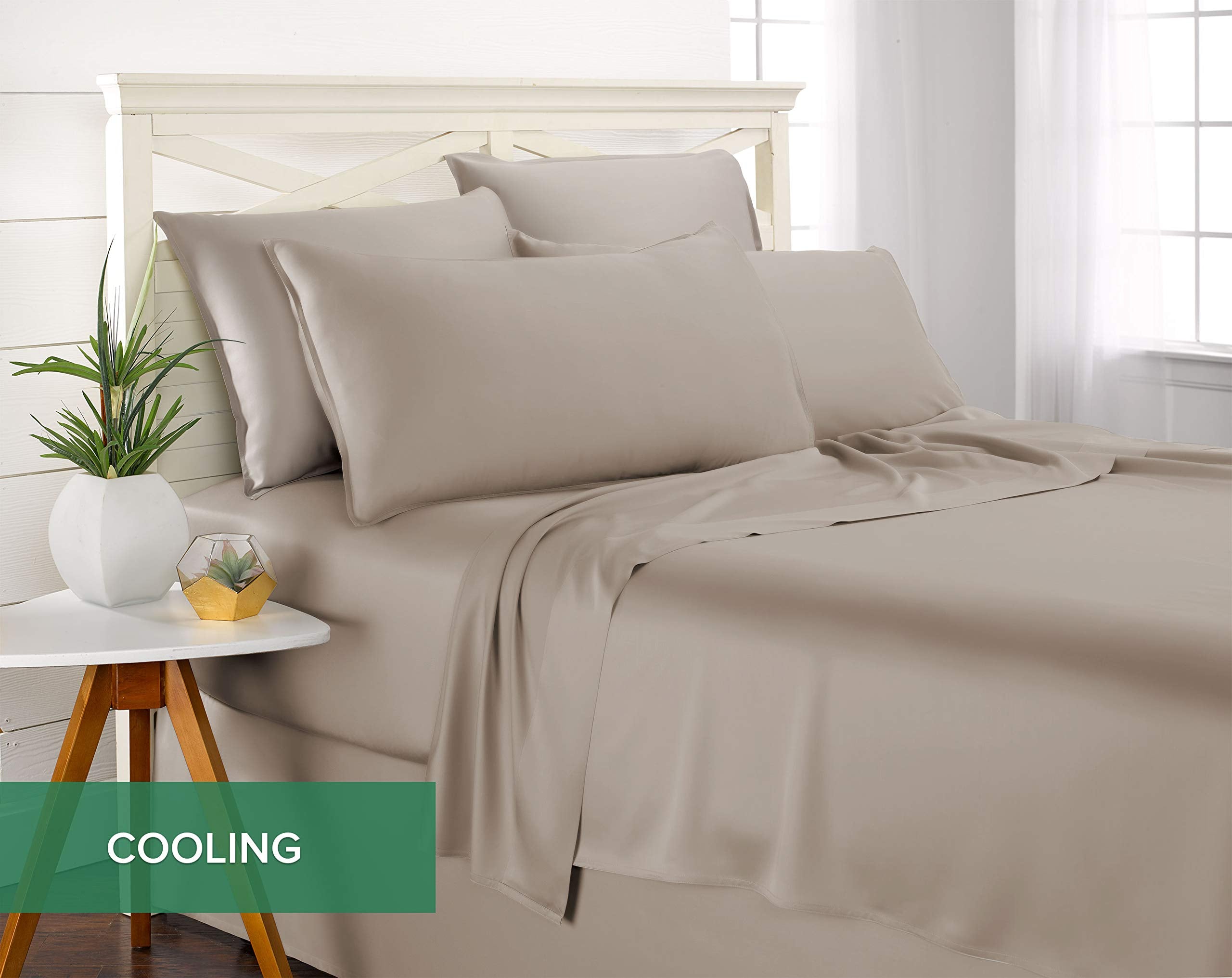 Pure Bamboo made bed in a bedroom lifestyle scene showing cooling comfort and elegant look