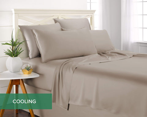 Pure Bamboo made bed in a bedroom lifestyle scene showing cooling comfort and elegant look