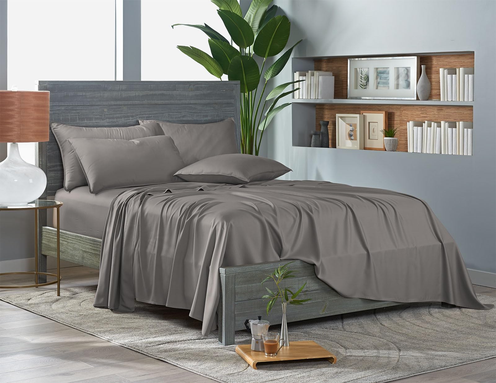 Pure Bamboo fitted sheet on 16-inch mattress demonstrating deep pocket fit benefit