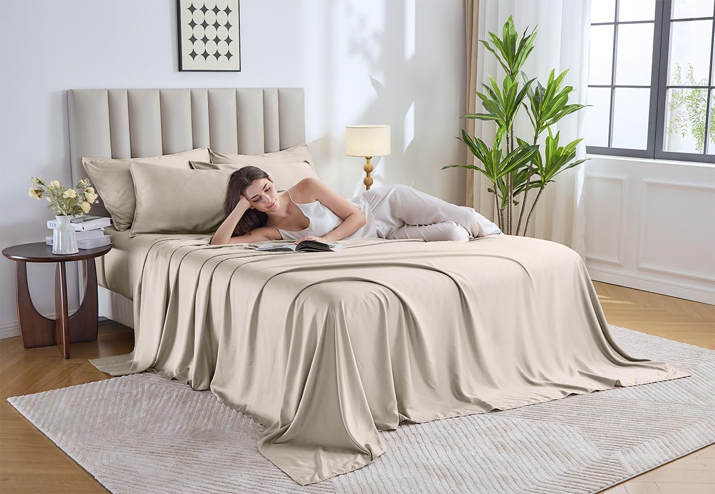 Pure Bamboo fitted sheet deep pocket detail demonstrating secure fit on mattress