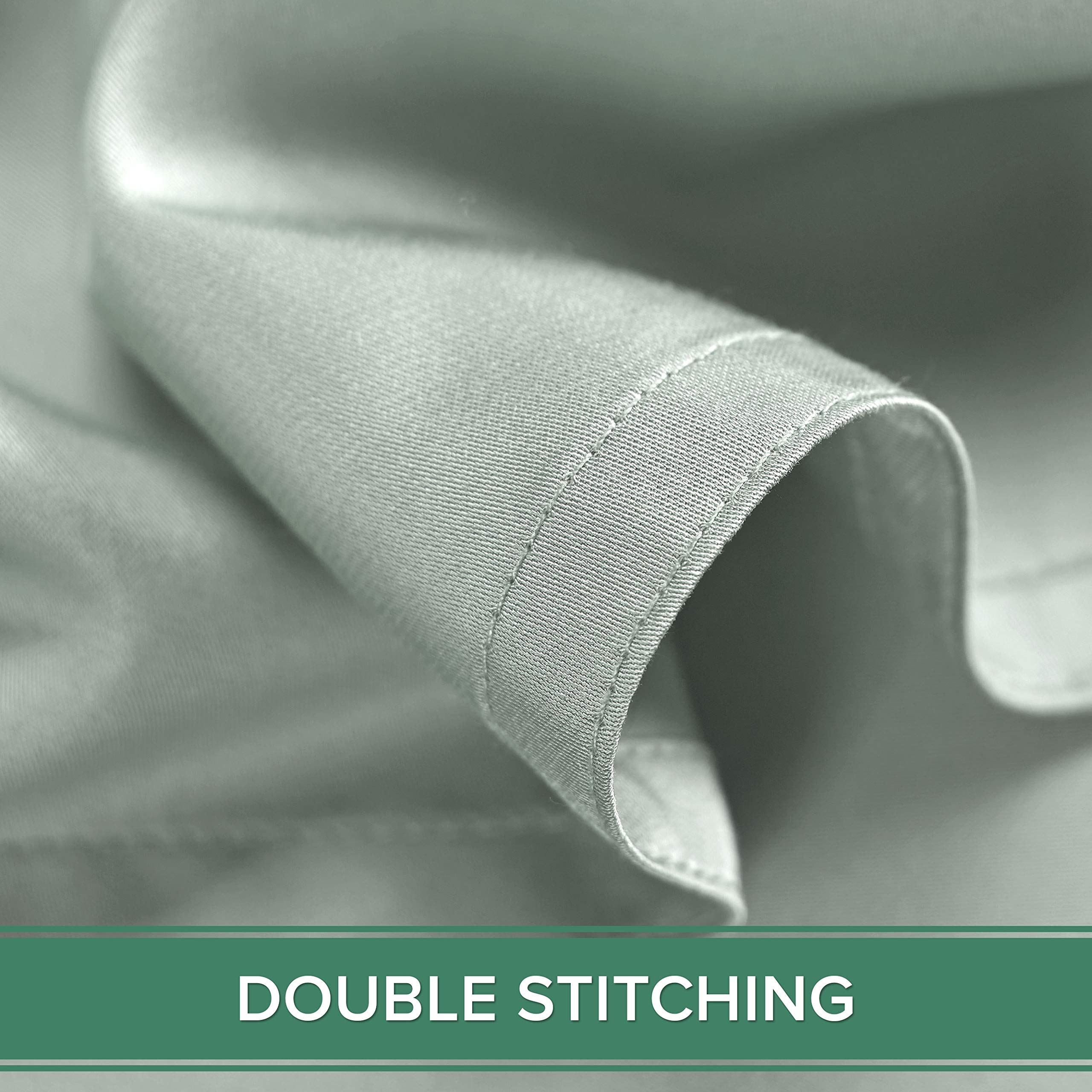 Pure Bamboo folded sheet set stacked on shelf showing neat storage and durability