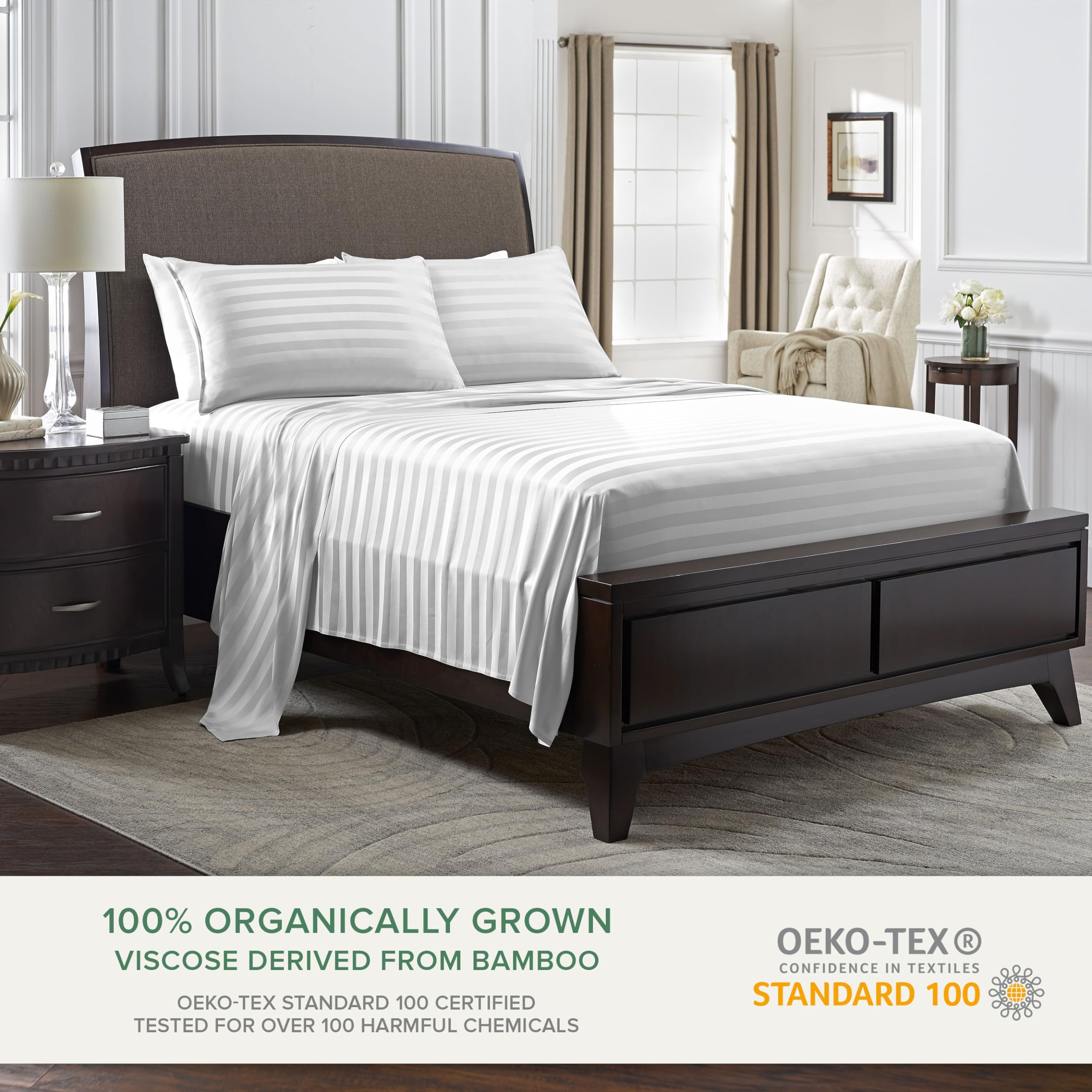 Pure Bamboo fitted sheet deep pocket detail ensuring secure mattress fit