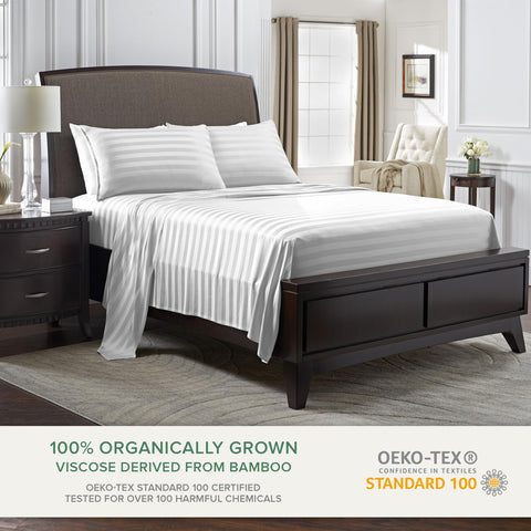 Pure Bamboo fitted sheet deep pocket detail ensuring secure mattress fit