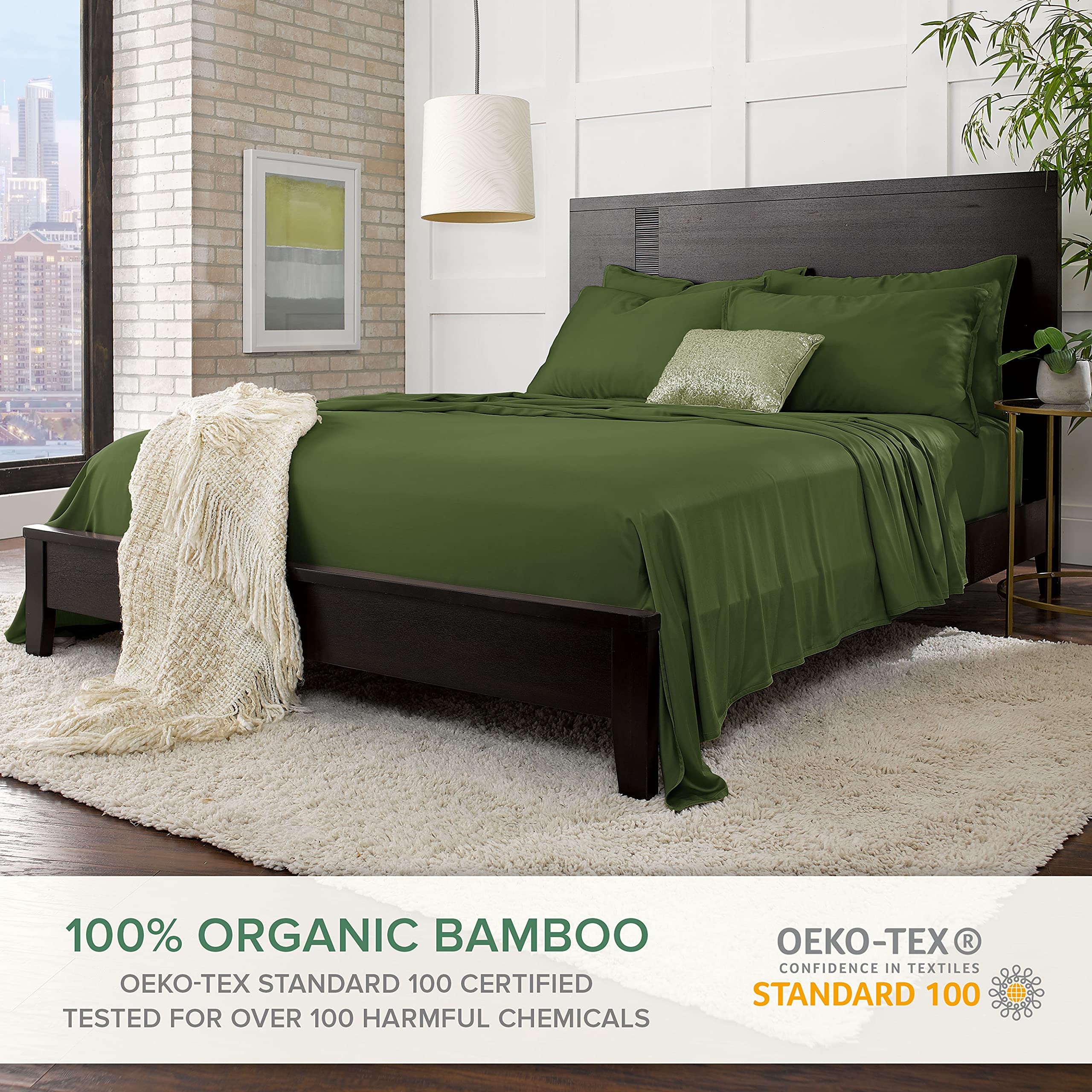 Pure Bamboo fitted sheet pocket detail displaying deep fit and secure hold benefit