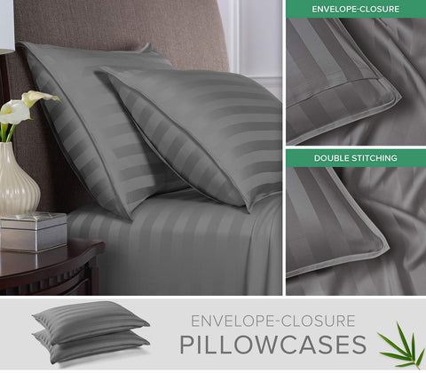 Pure Bamboo flat sheet double-stitched seam ensuring long-lasting durability