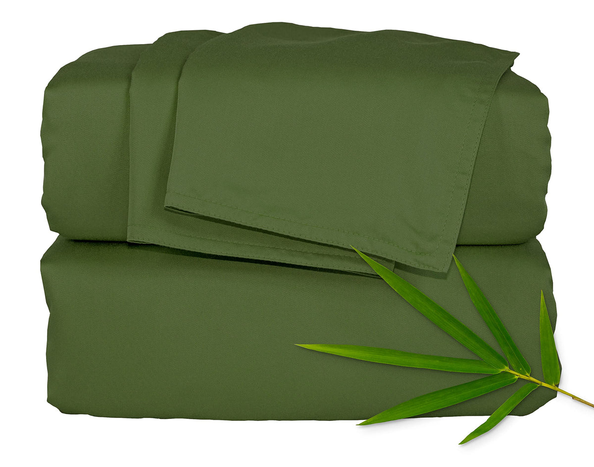 Pure Bamboo front packaging in pesto showing set components and benefit: clear contents
