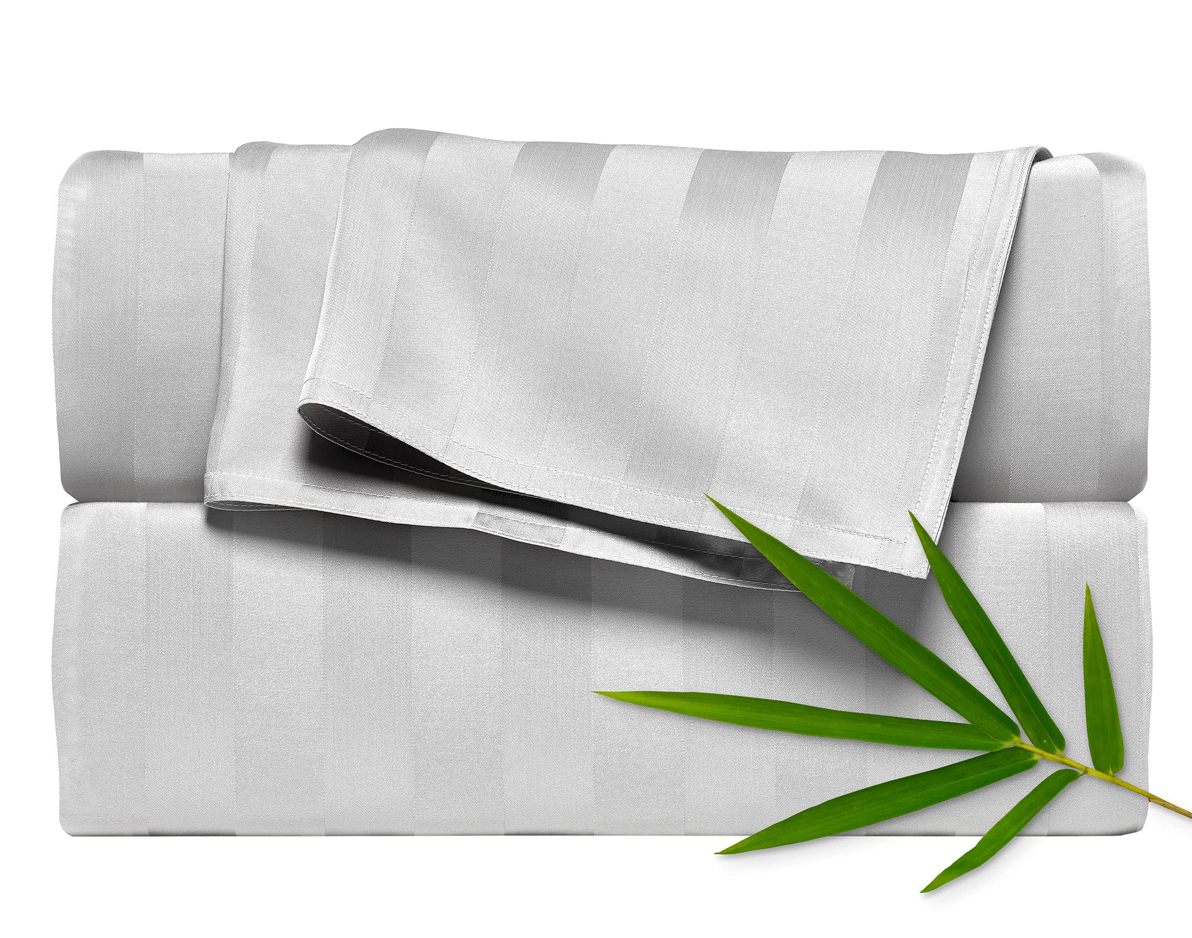 Pure Bamboo king set front packaging showing clean white sheets and brand