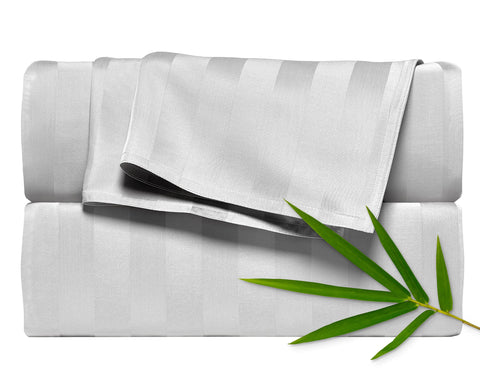 Pure Bamboo king set front packaging showing clean white sheets and brand