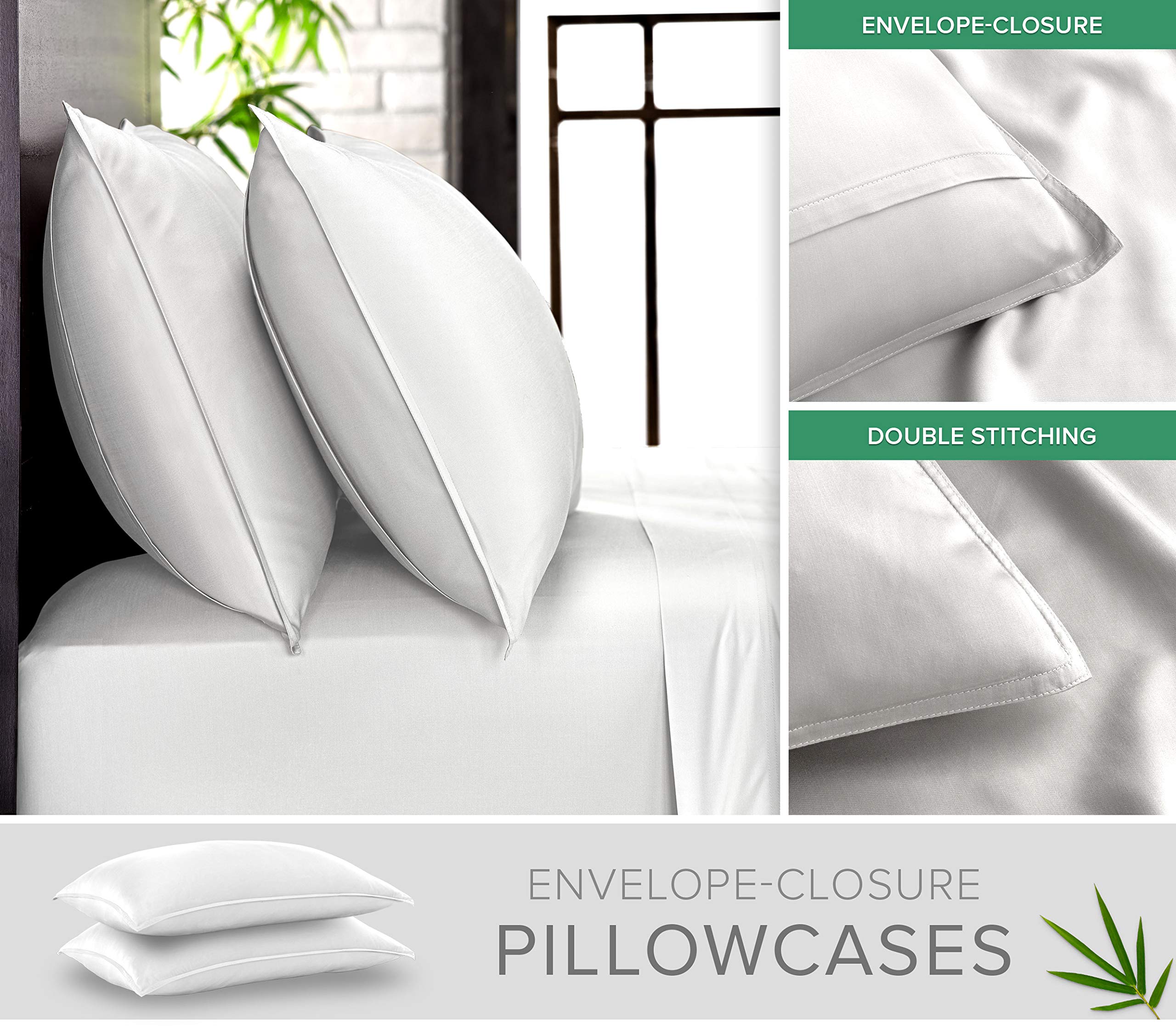 Pure Bamboo envelope-style pillowcase overlap showing neat closure and durability benefit