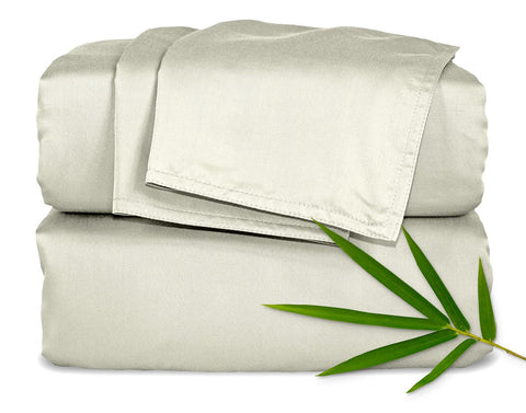 Pure Bamboo queen sheet set front view showing neat fit and color with breathable comfort