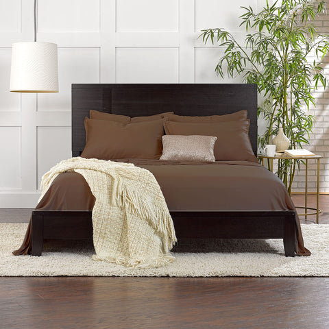 Pure Bamboo sheet drape and sheen highlighting luxurious silky appearance