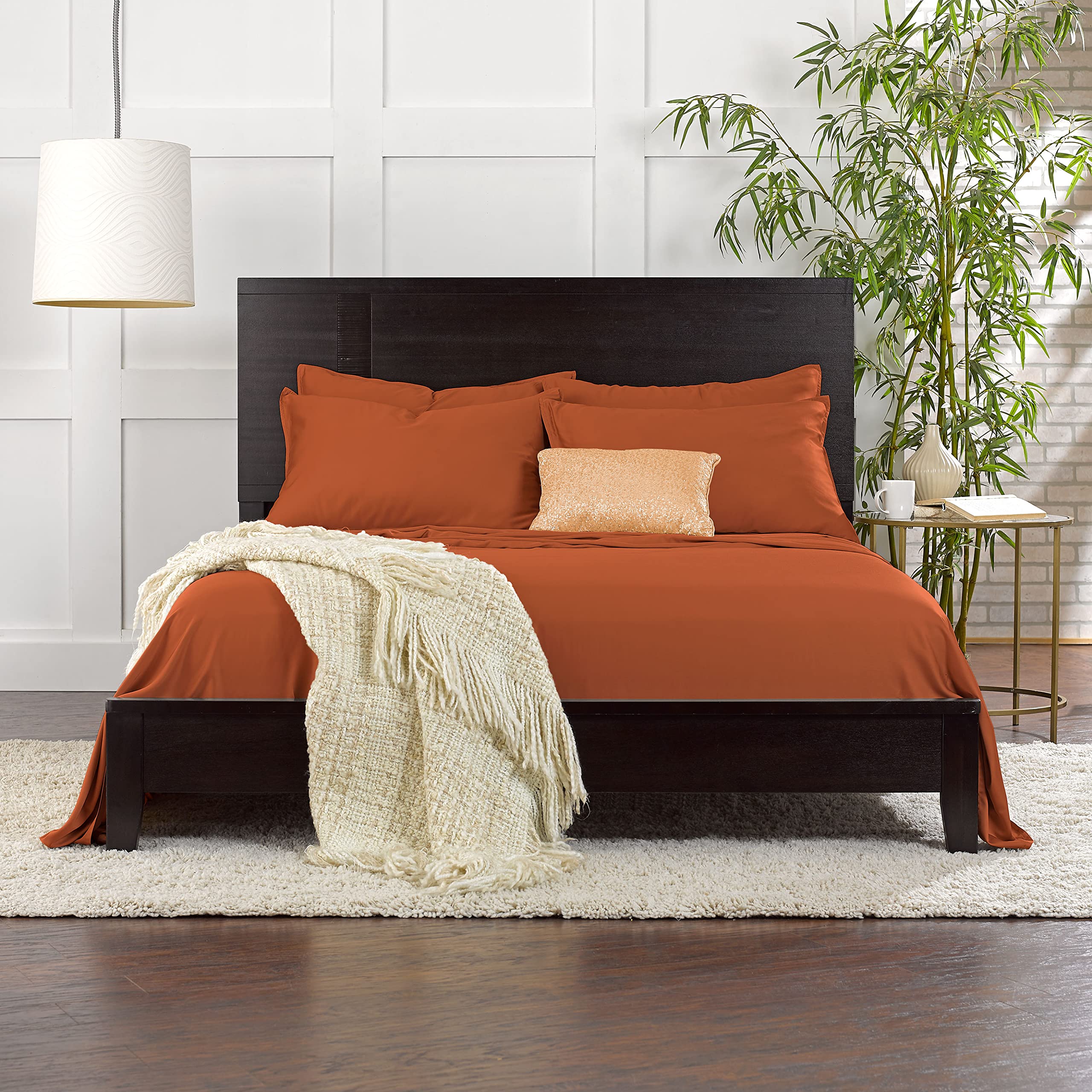 Pure Bamboo king sheet on mattress illustrating full-size fit and scale