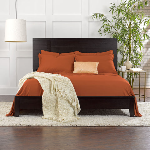 Pure Bamboo king sheet on mattress illustrating full-size fit and scale