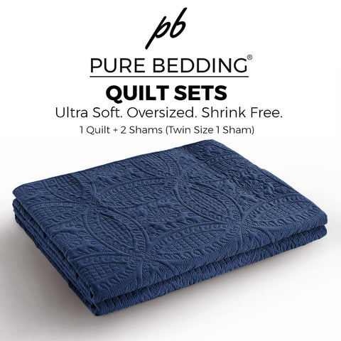 Pure Bedding pillow shams and interior label showing set contents and reversible benefit