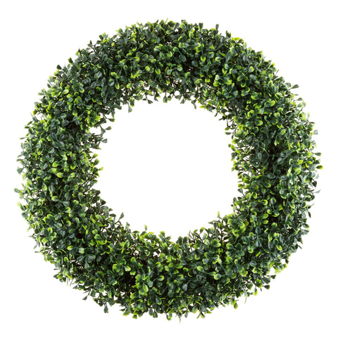 Pure Garden front door wreath on entry door showing curb appeal