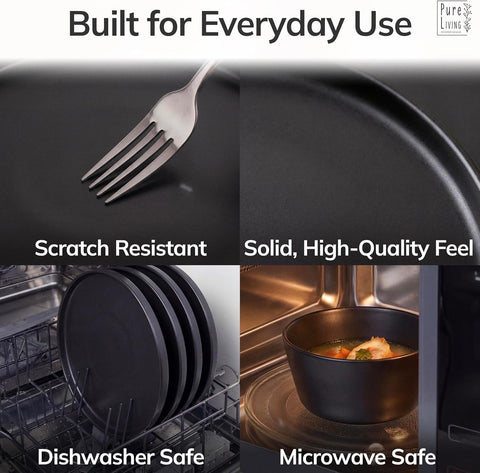 PURE LIVING INTERIOR DESIGN stacked bowls side view demonstrating space-saving storage benefit