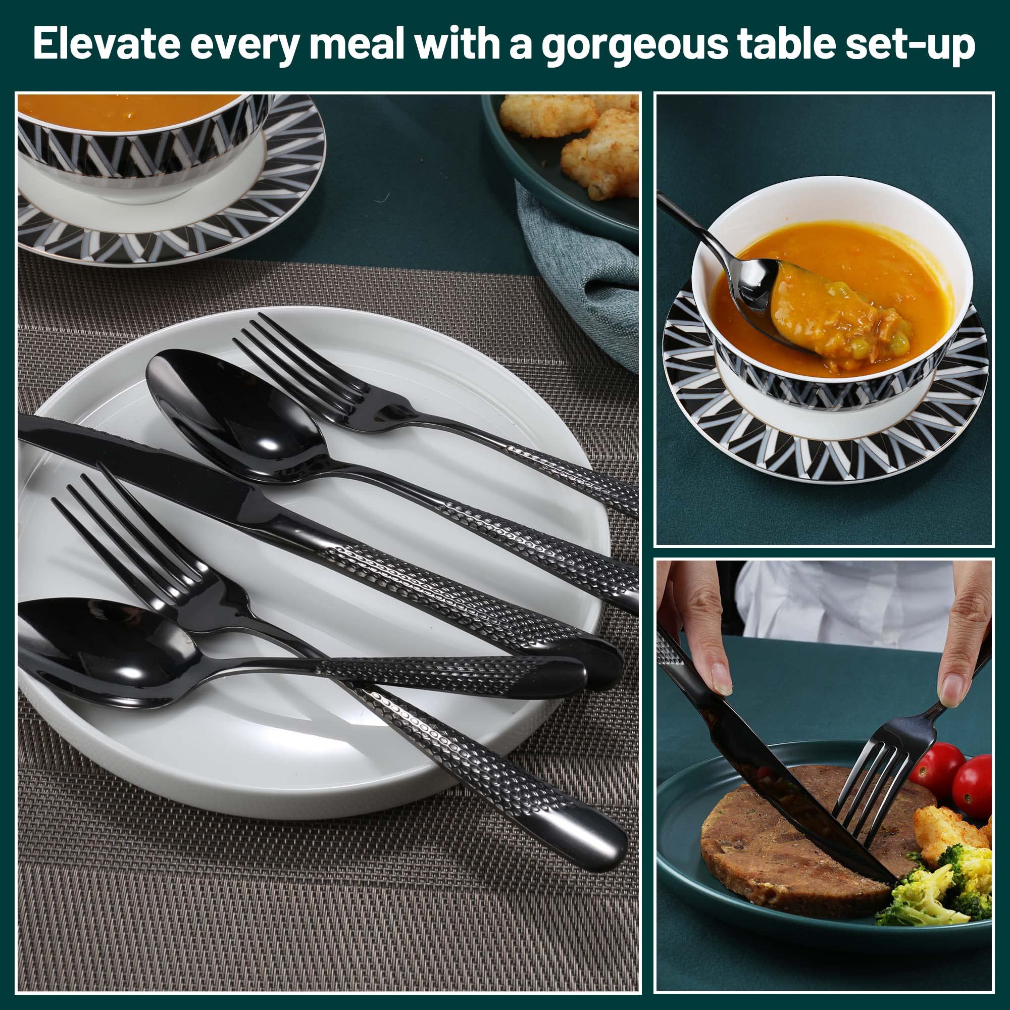 PUREAIN tabletop lifestyle dinner scene showing set creating modern ambiance