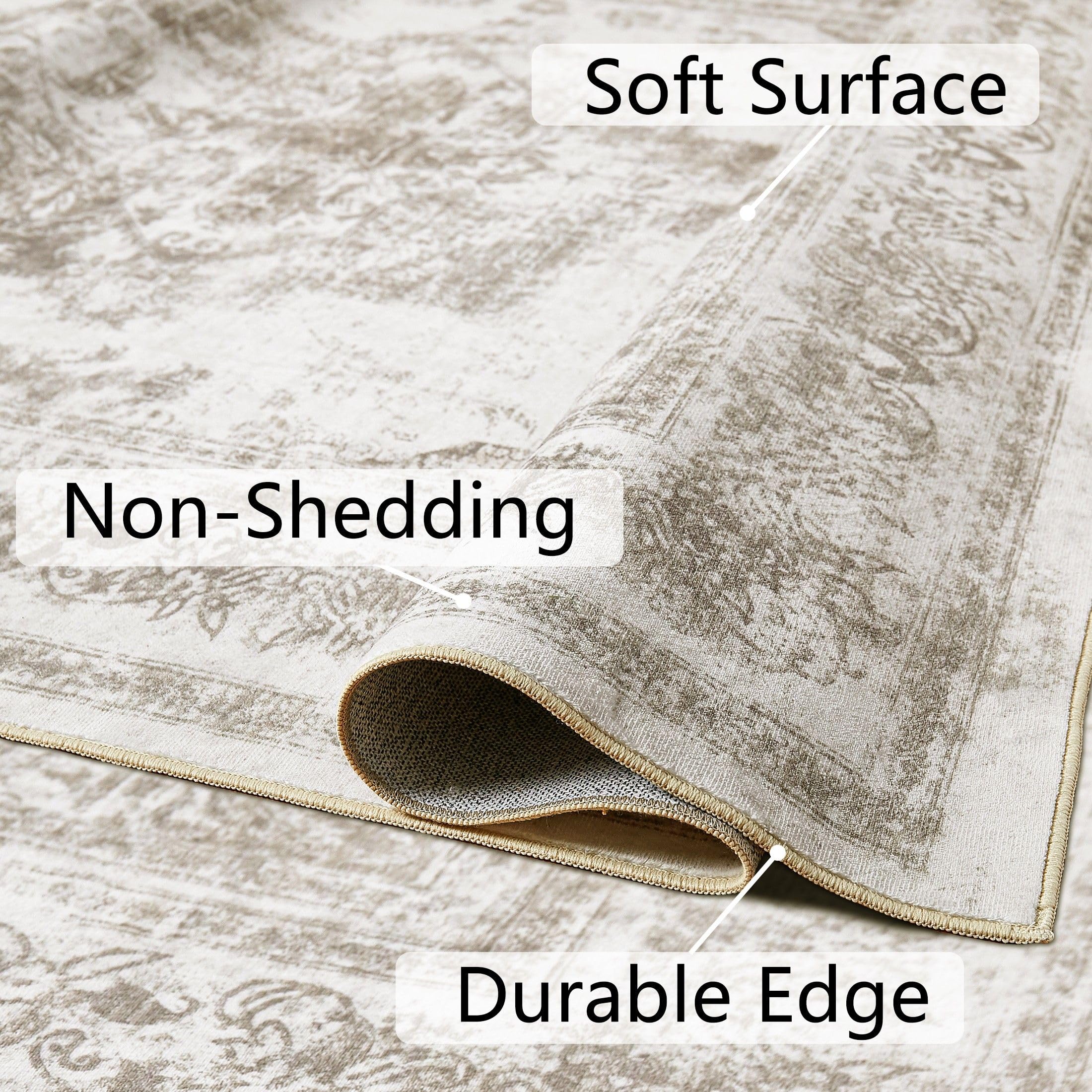 PureCozy rug layered with bed linens enhances bedroom comfort and subdued pattern