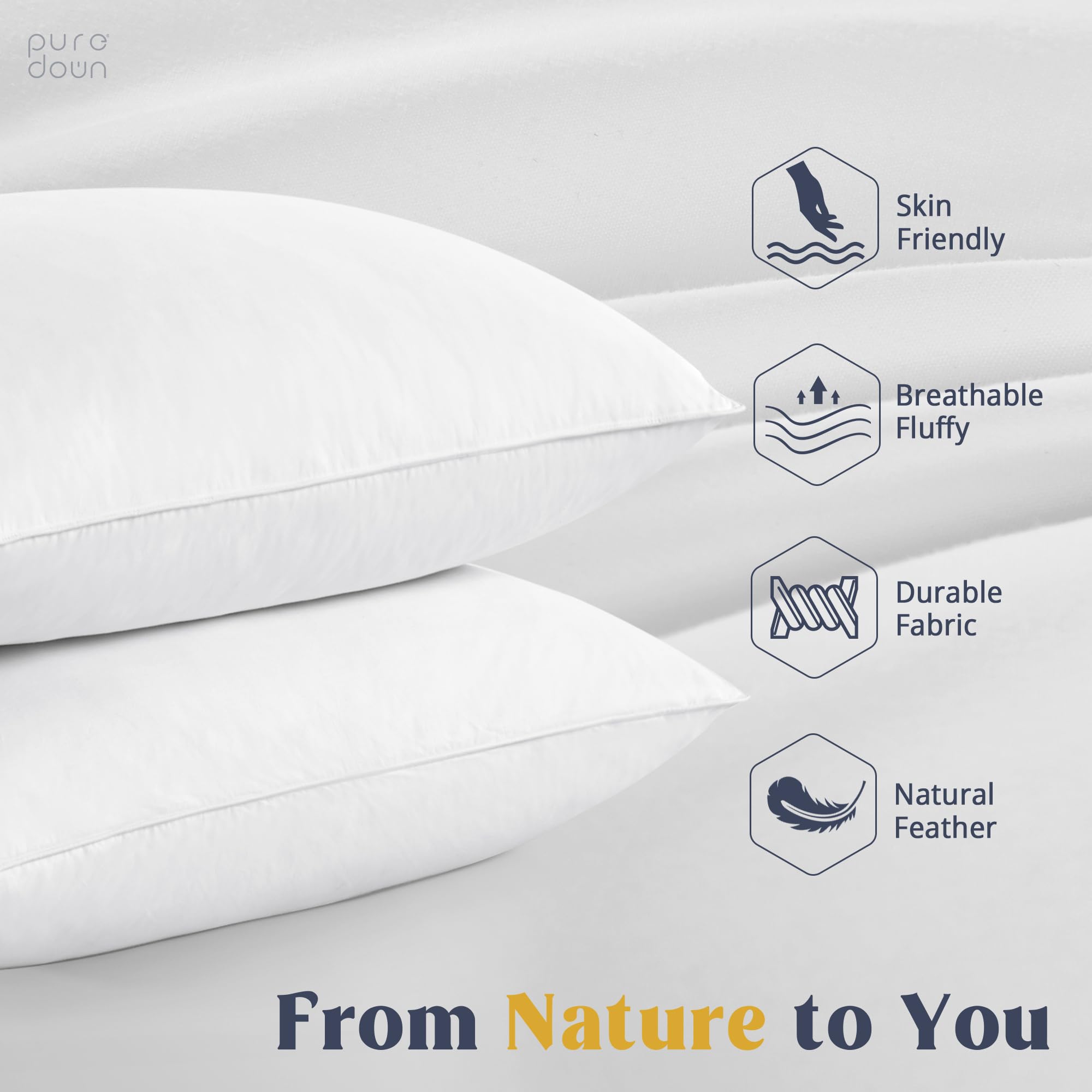 puredown close-up of 100% cotton cover weave highlighting breathability and soft skin feel