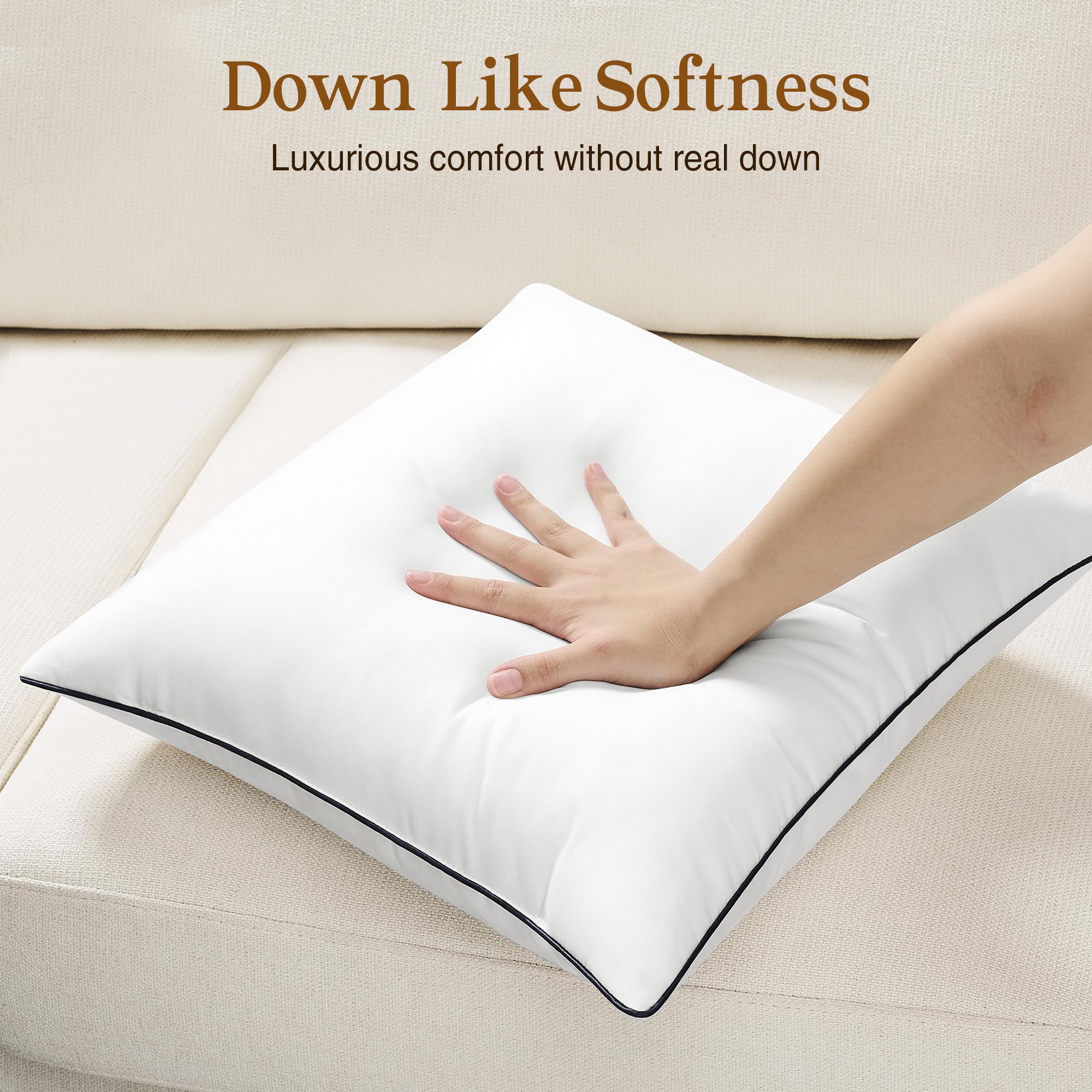puredown microfiber fill texture close-up showing plush fibers benefit: down-like comfort