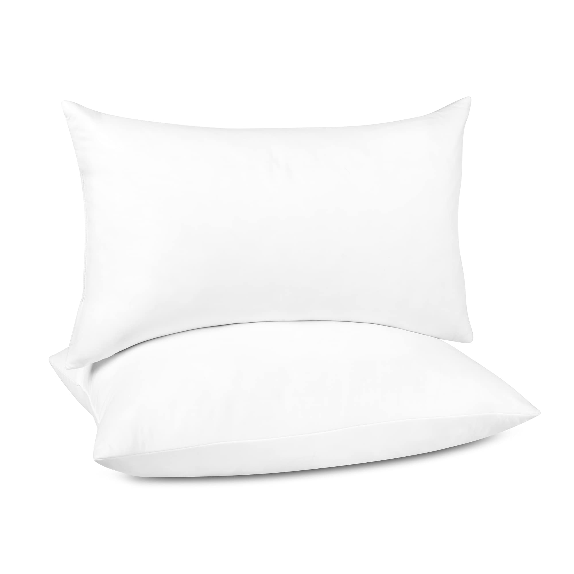 puredown front view of two white lumbar inserts showing clean edges and neat finish