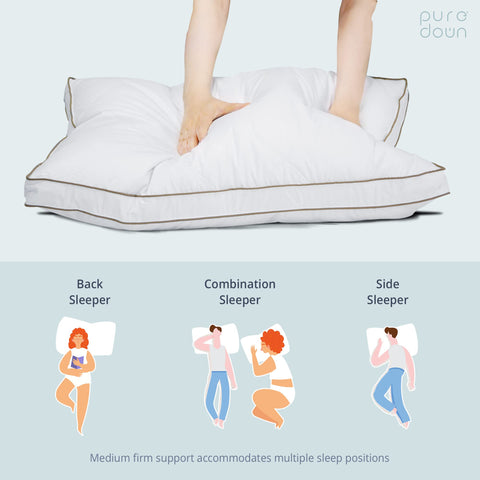 puredown pillow on a made bed illustrating hotel collection comfort and style