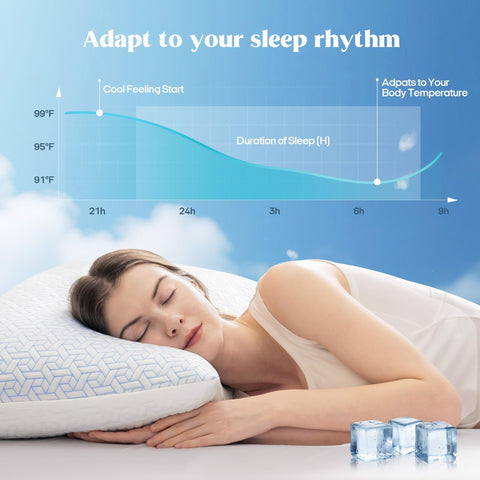 puredown queen pillows next to ruler scale for accurate size comparison