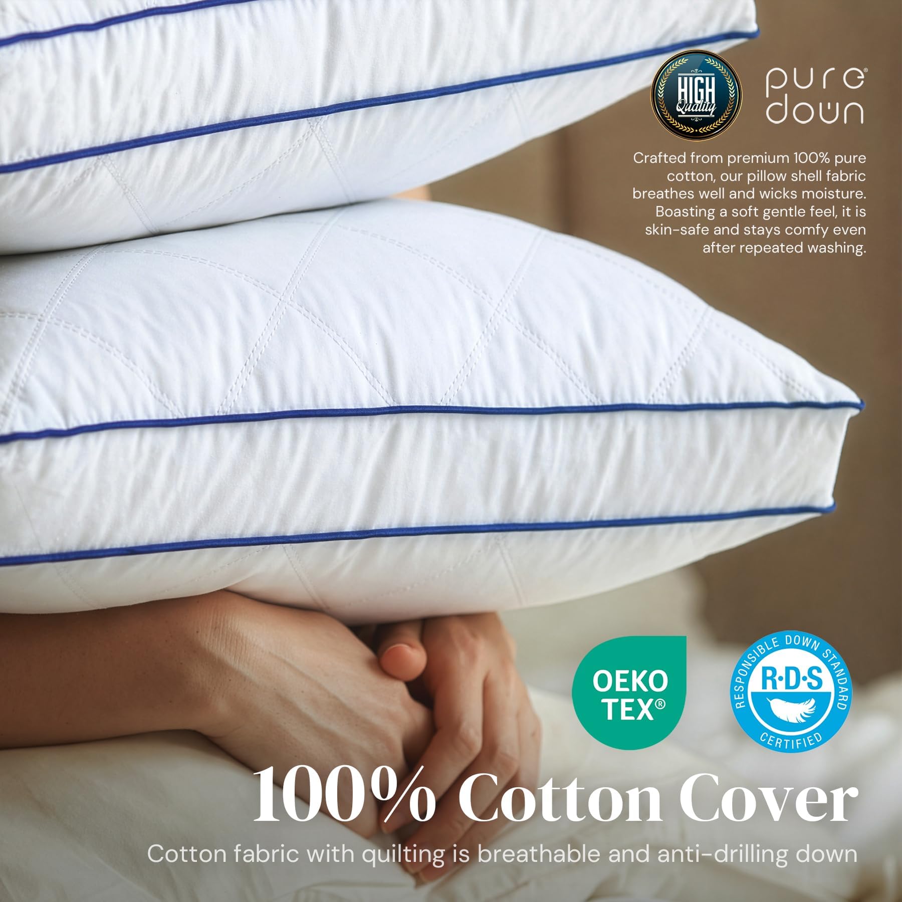 puredown size comparison on standard bed displaying correct scale and fit
