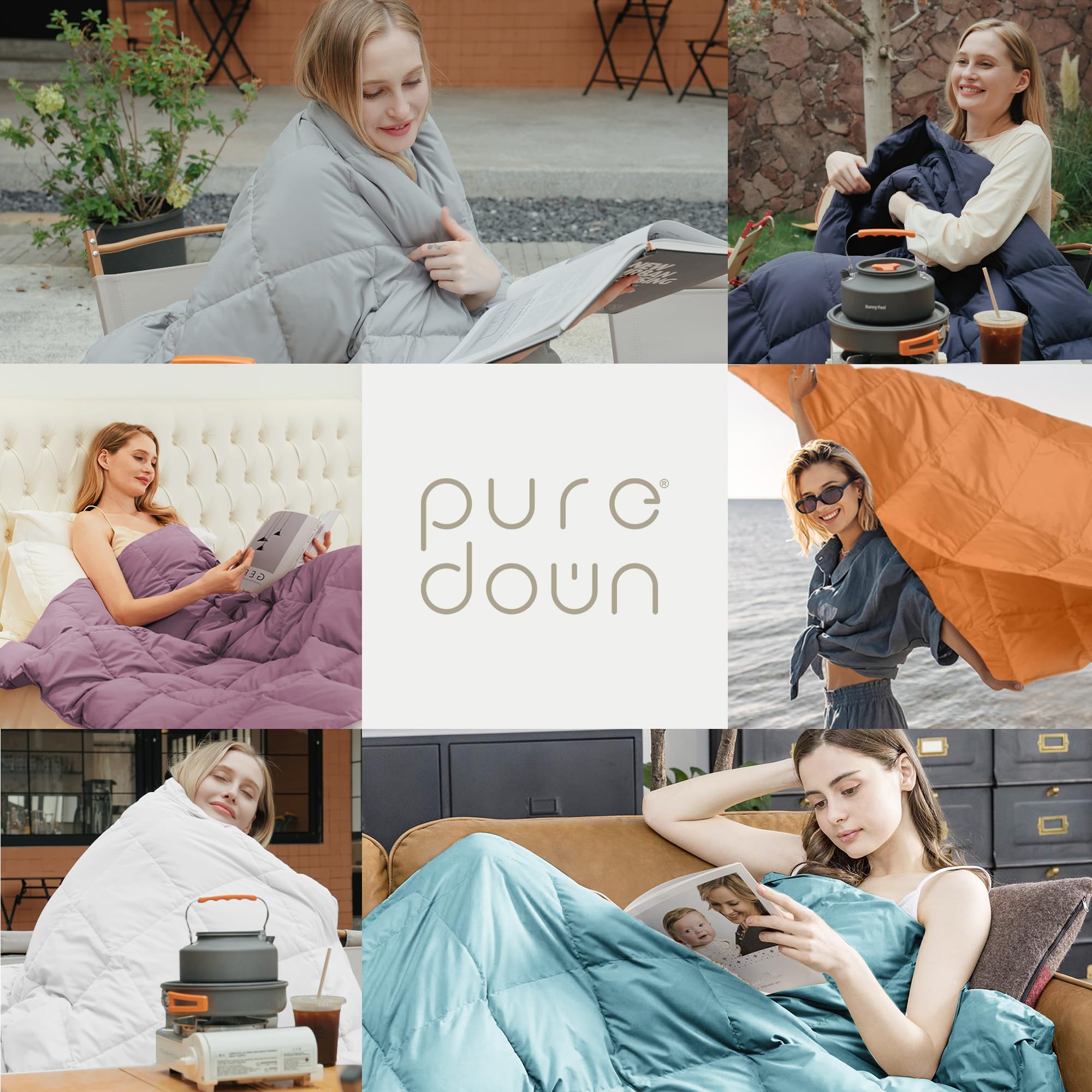 puredown throw on chair illustrating 50x70 size and practical scale for one person