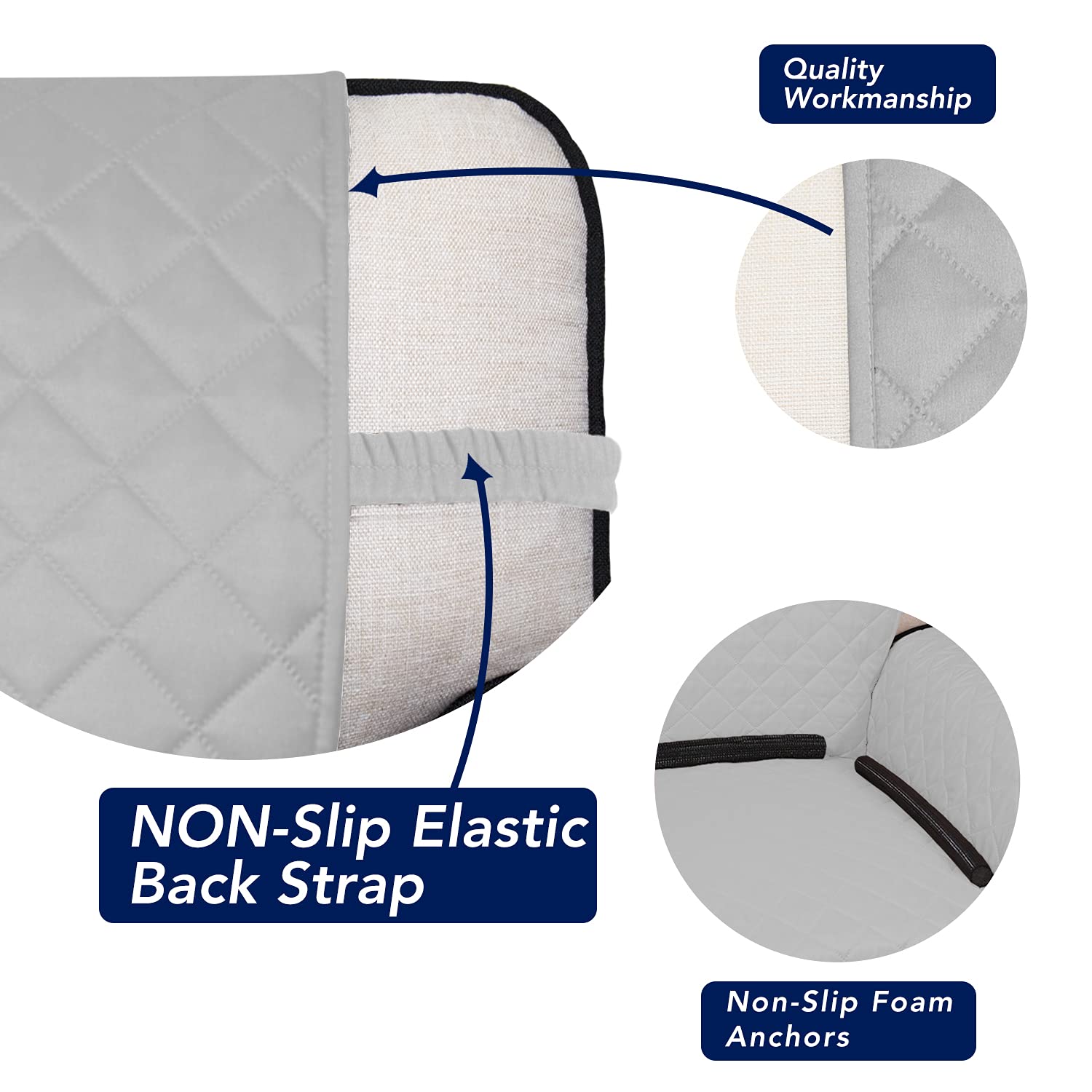 PureFit foam anchor inserted between cushions for non-slip stability