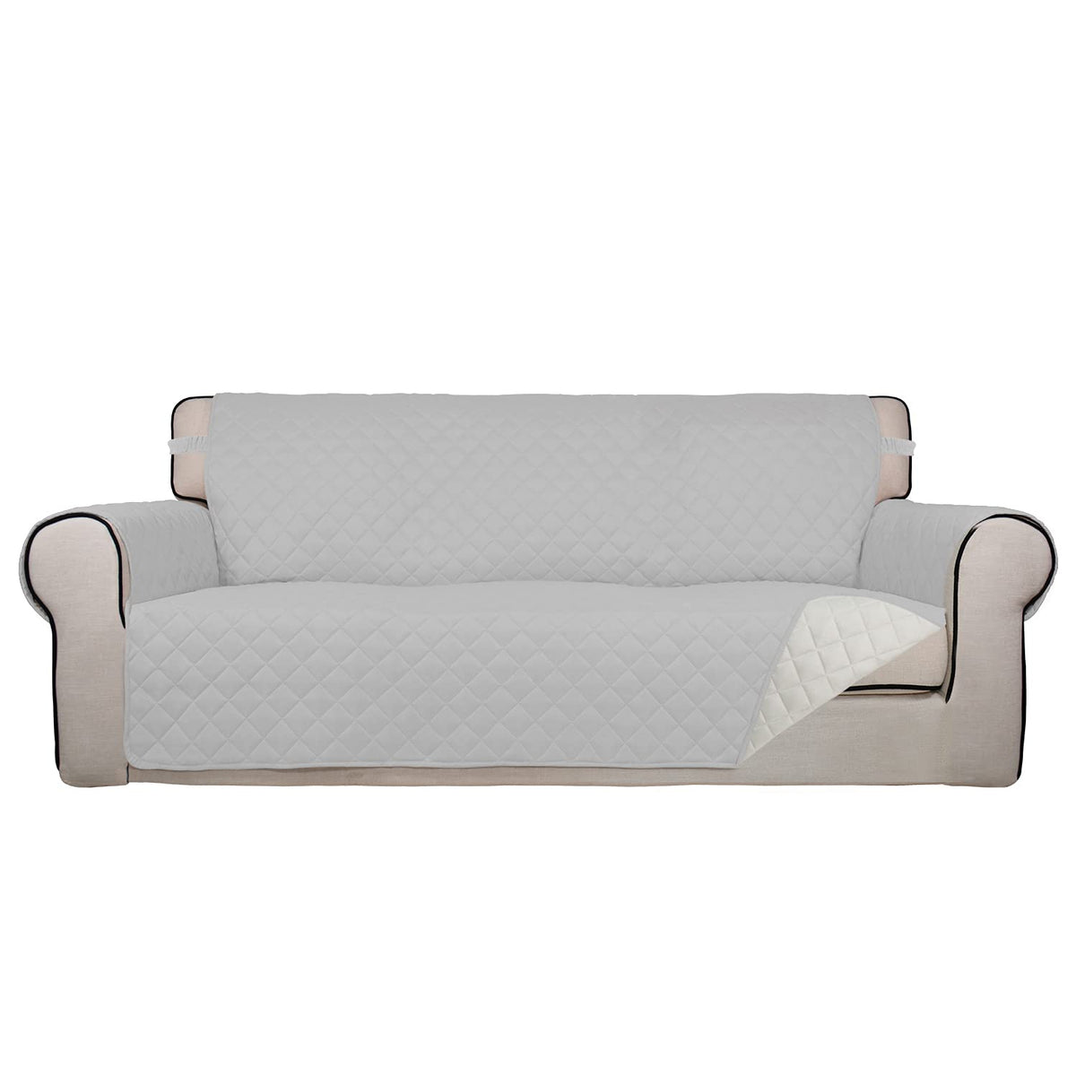 PureFit front view showing light gray and ivory reversible design and protection