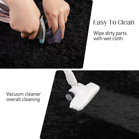 Puremy rug unrolled from packaging flattening to full plush recovery