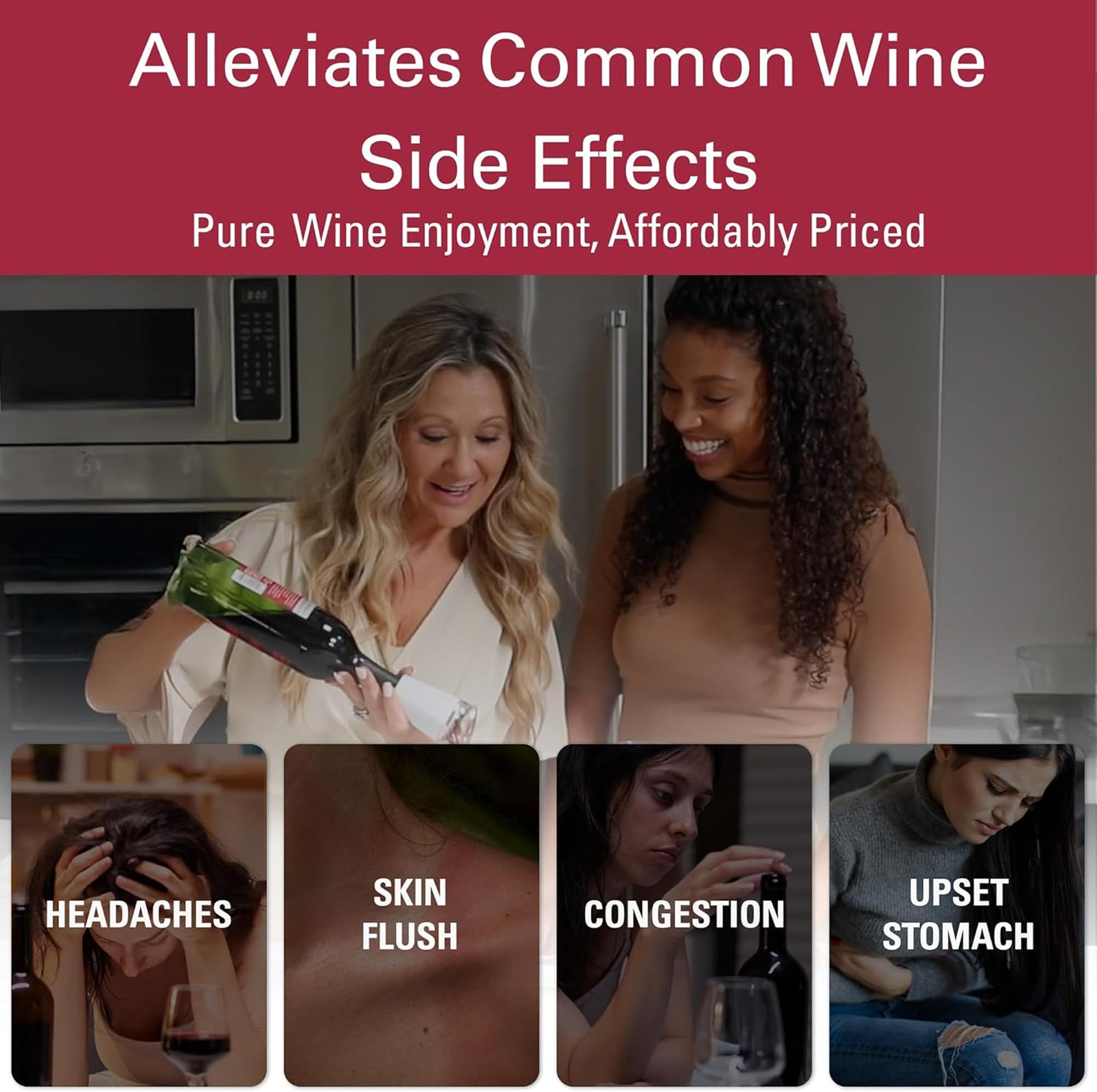PureWine Phoenix beside a wine bottle for scale, showing compact portability