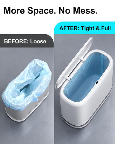 Purexa size comparison next to toilet showing narrow fit in tight spaces