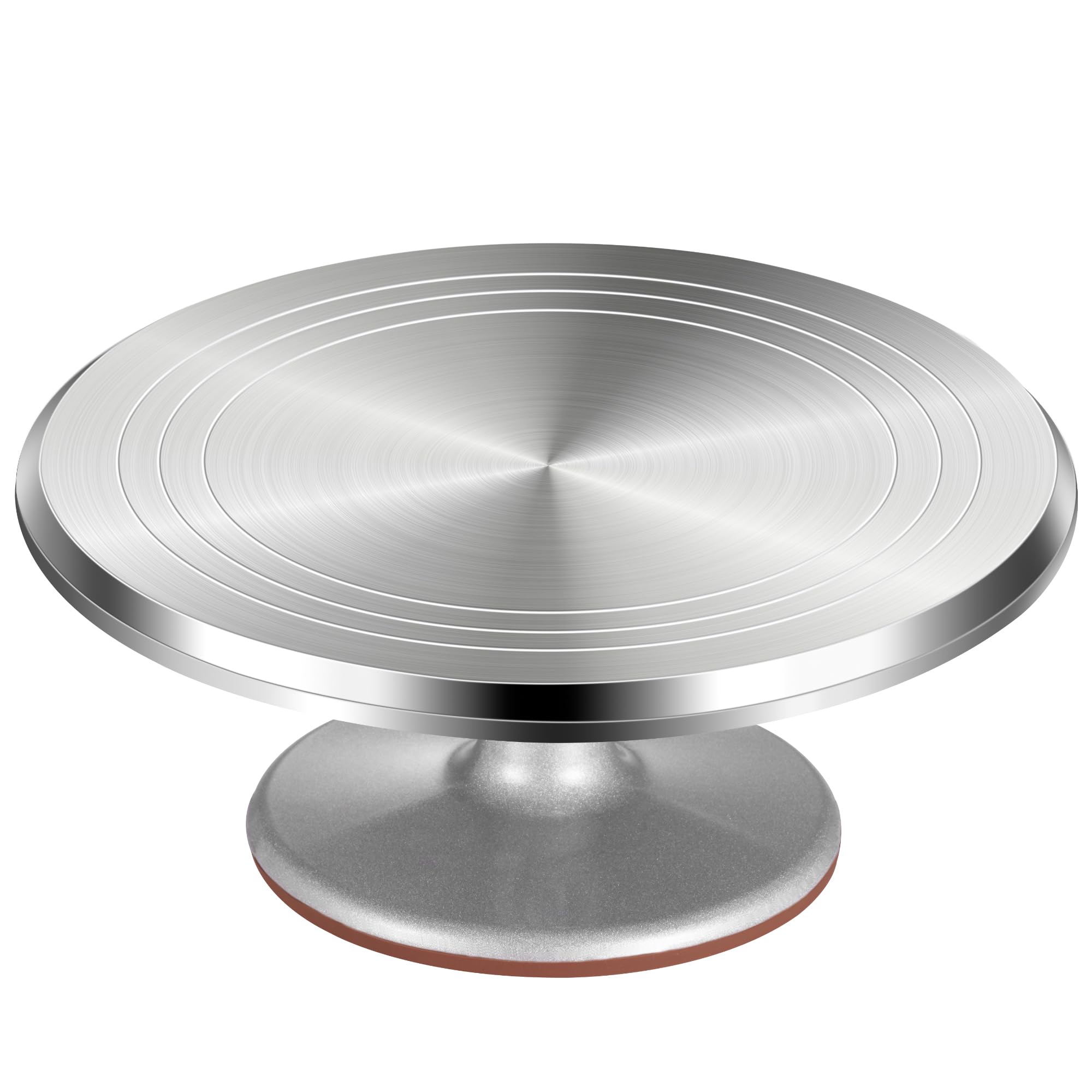 Puroma front view of aluminum turntable showing sturdy design and stability