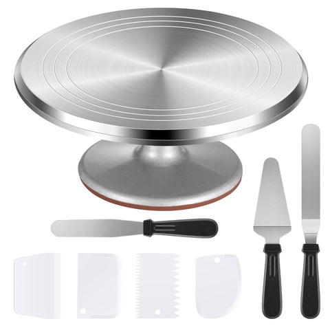 Puroma front view of aluminum turntable showing stable platform and rim benefit: even rotation
