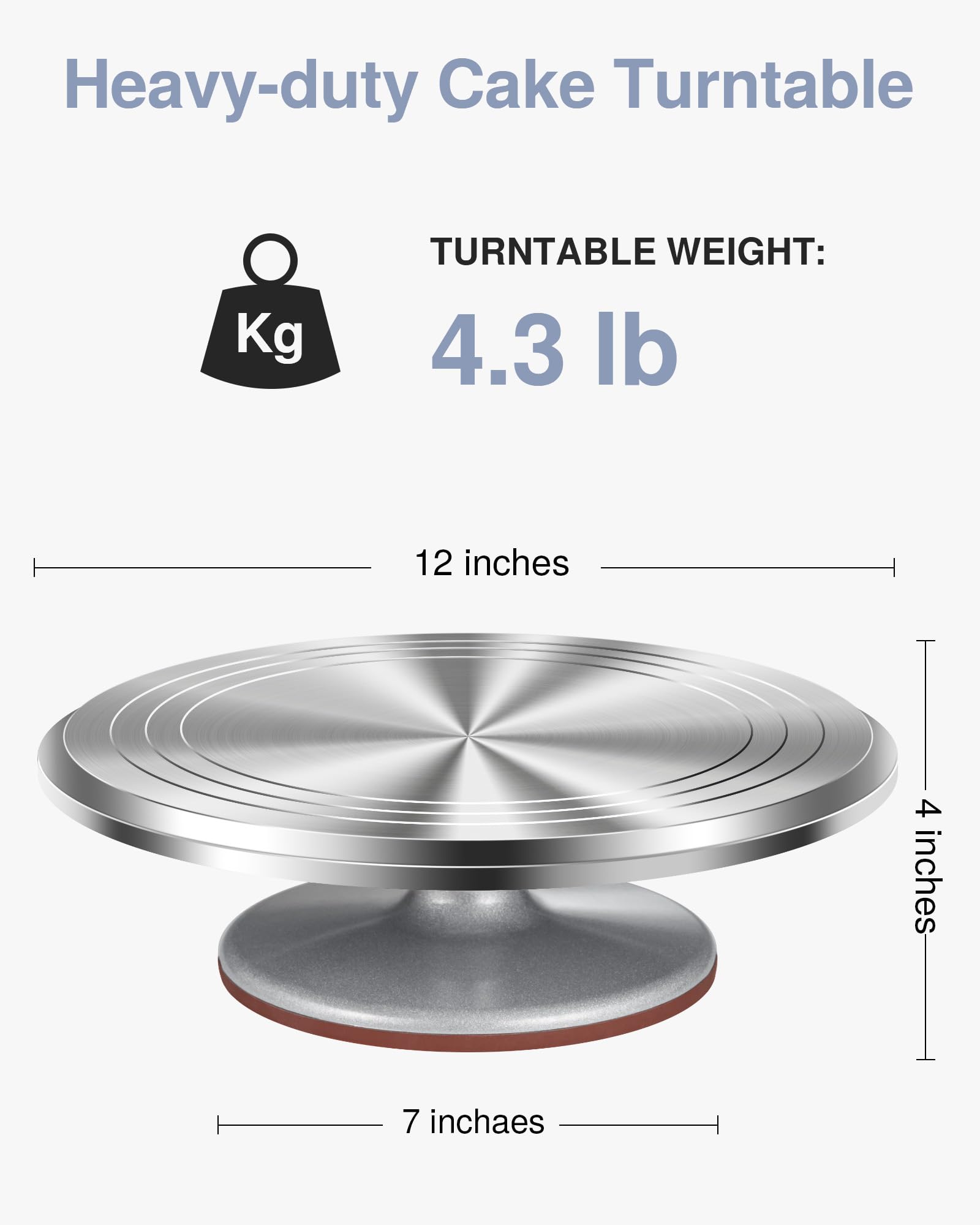 Puroma close-up of top plate tick marks for accurate cake sizing and alignment