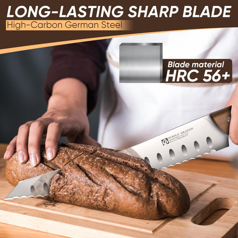 Purple Dragon handle detail highlighting ergonomic grip and improved finger protection