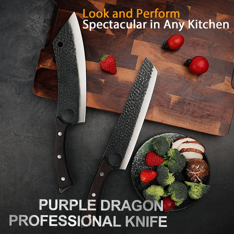 Purple Dragon edge profile sharpened showing razor edge for long-lasting performance