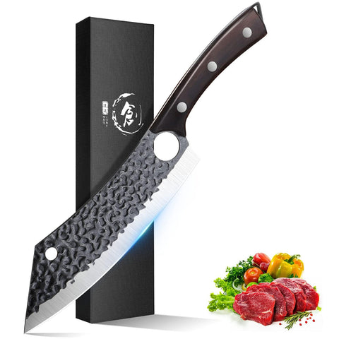 Purple Dragon front packaging showing knife and elegant gift box benefit presentation