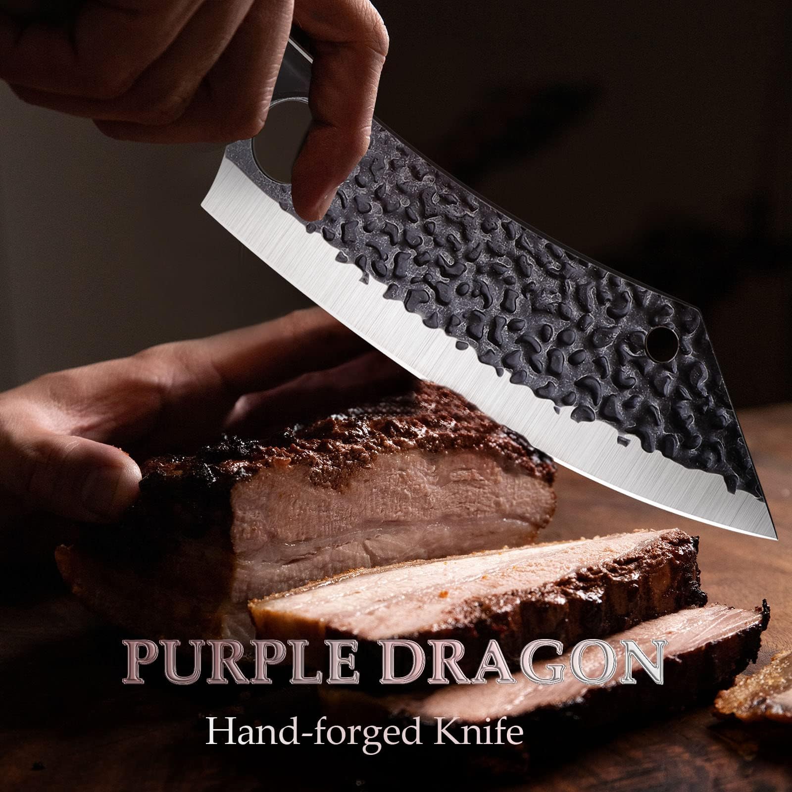Purple Dragon scale comparison with ruler showing true 8-inch blade length