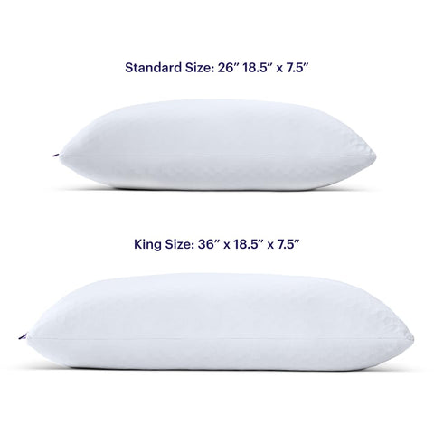 Throw case holding extra fill demonstrating neat storage and longevity benefit from Purple
